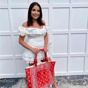 White Ruffle Dress from Fashion Nova